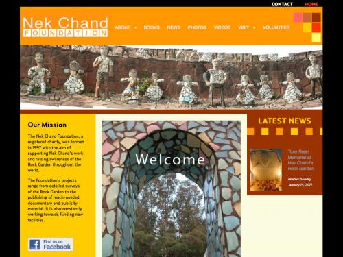 Snapshot of Nek Chand Foundation website